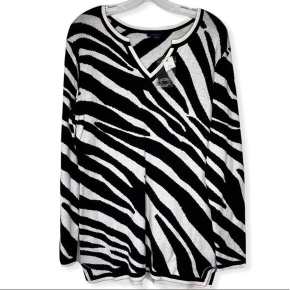 Westbound Black‎ Zebra Sweater nwt - Picture 1 of 7